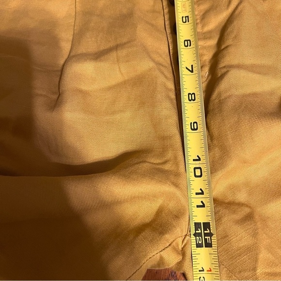 Frank & Oak Tencel and Linen Blend Button Front Trouser Pants in Mustard Sz 4 - Picture 14 of 16